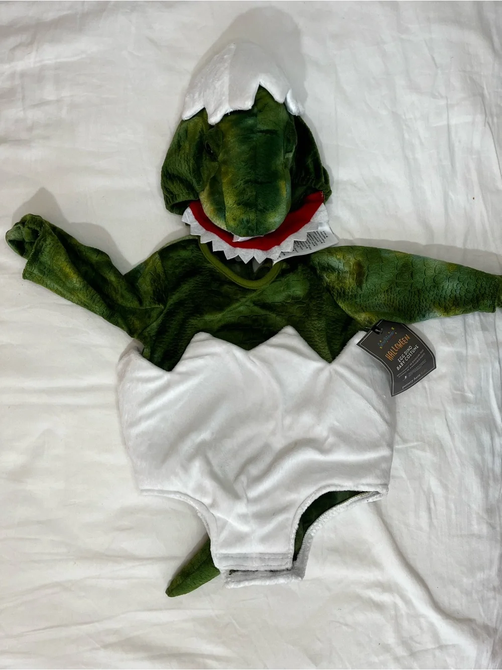 NWT Pottery Barn Kids Green T Rex Dino Egg Halloween Costume Baby Infant 0-6 mo